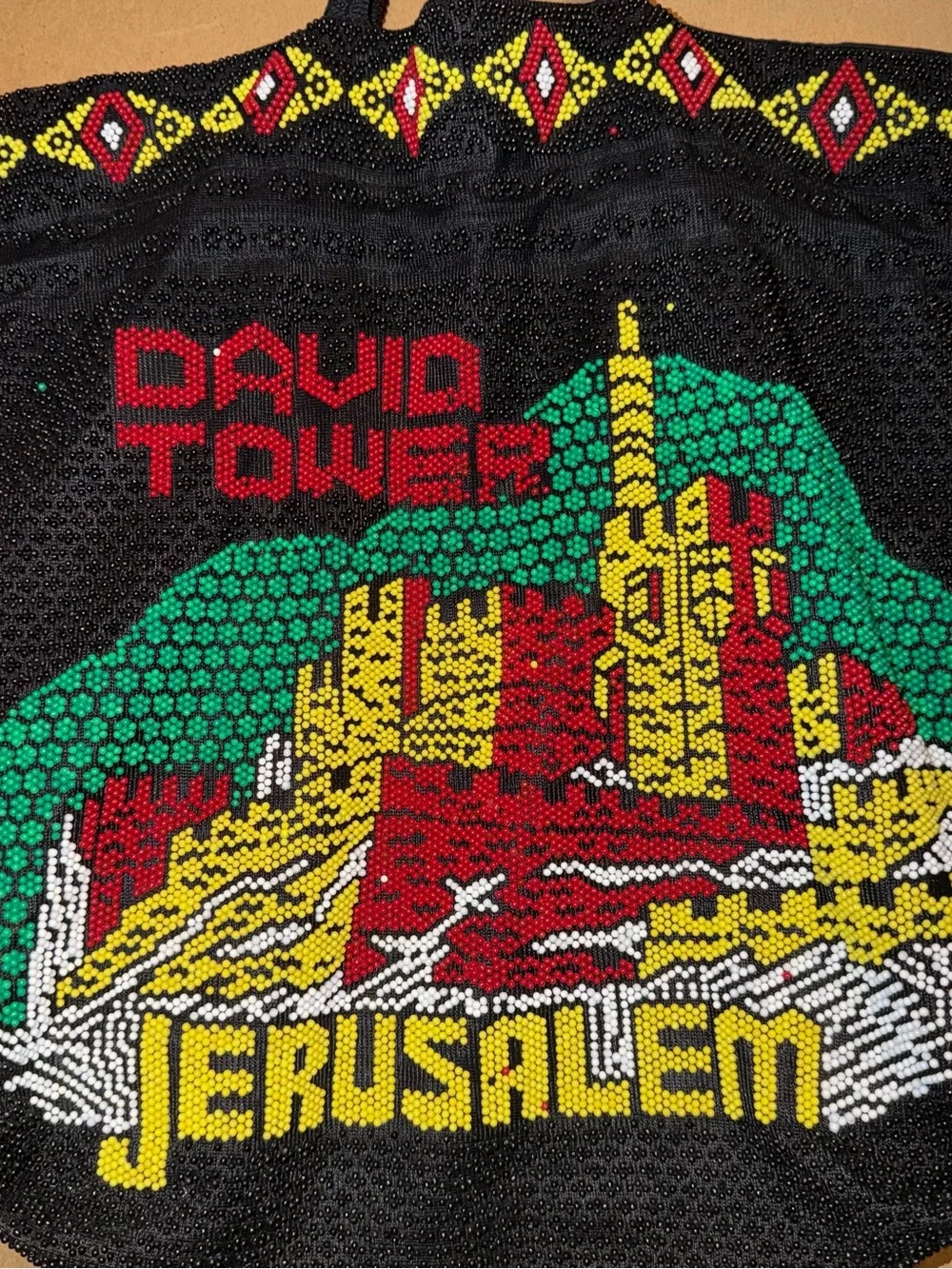 Vintage Jerusalem Beaded Tote Bag